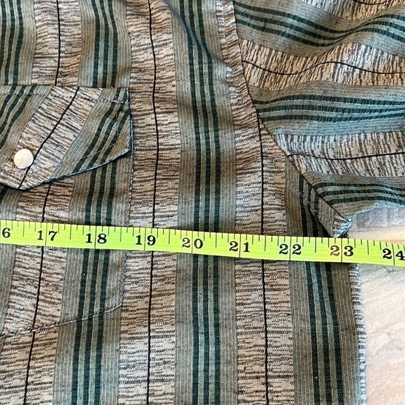 Scorpio Pearl Snap Front Striped Shirt XL Flap Pockets Made in USA M - Picture 8 of 10